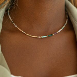 Collier rocaille en verre